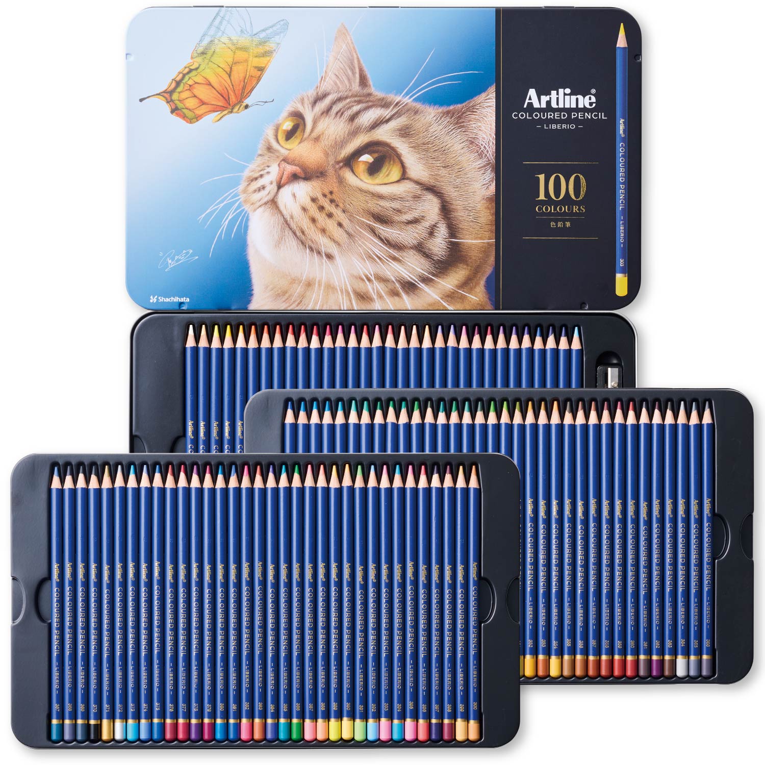 Artline 色鉛筆 LIBERIO (鉛筆削り付き) 100色セット